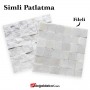 Patlatma Taş Duvar Simli Beyaz Mermer 5x5cm  -DT1563